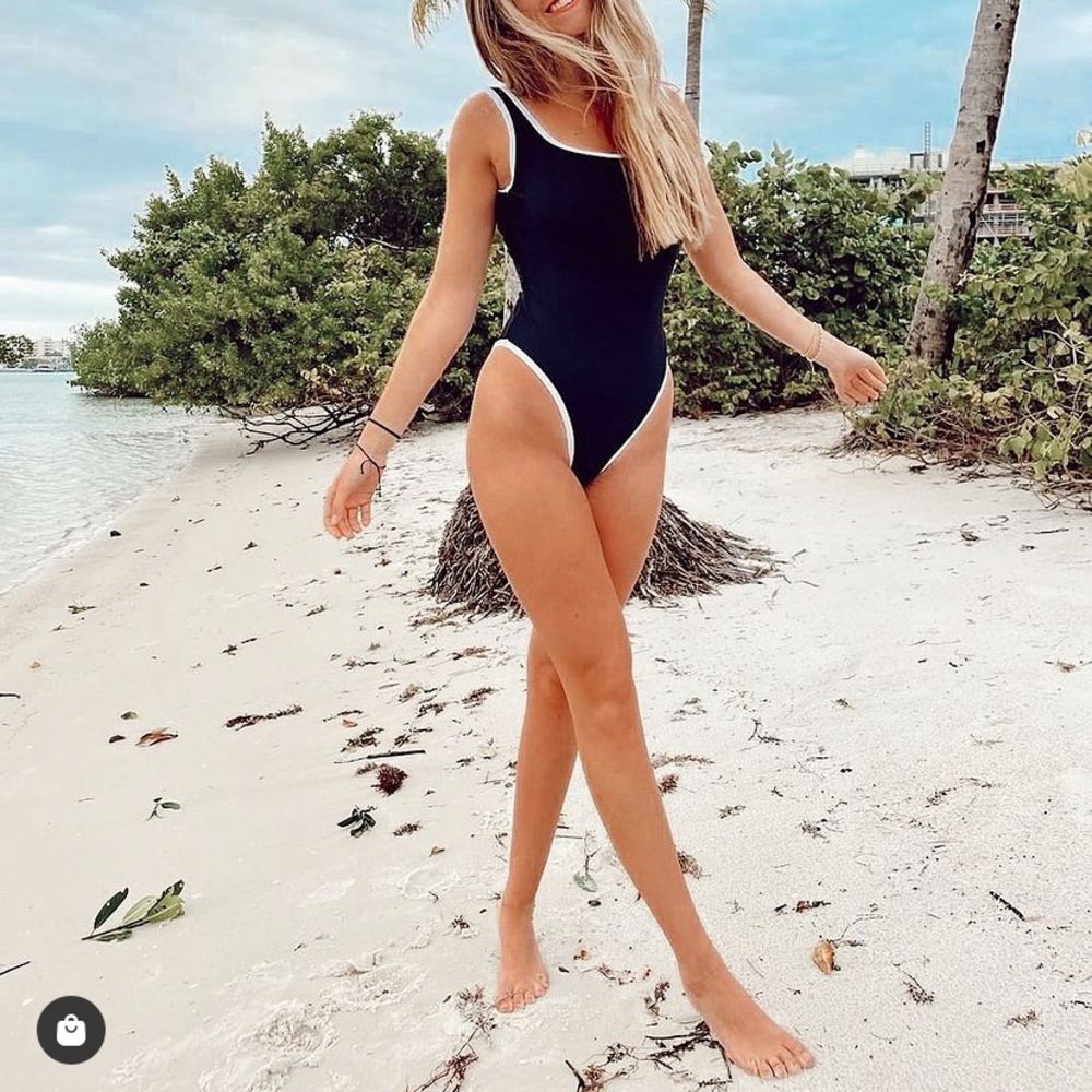 NWT SOLD OUT Lainsnow black ribbed one piece size Medium